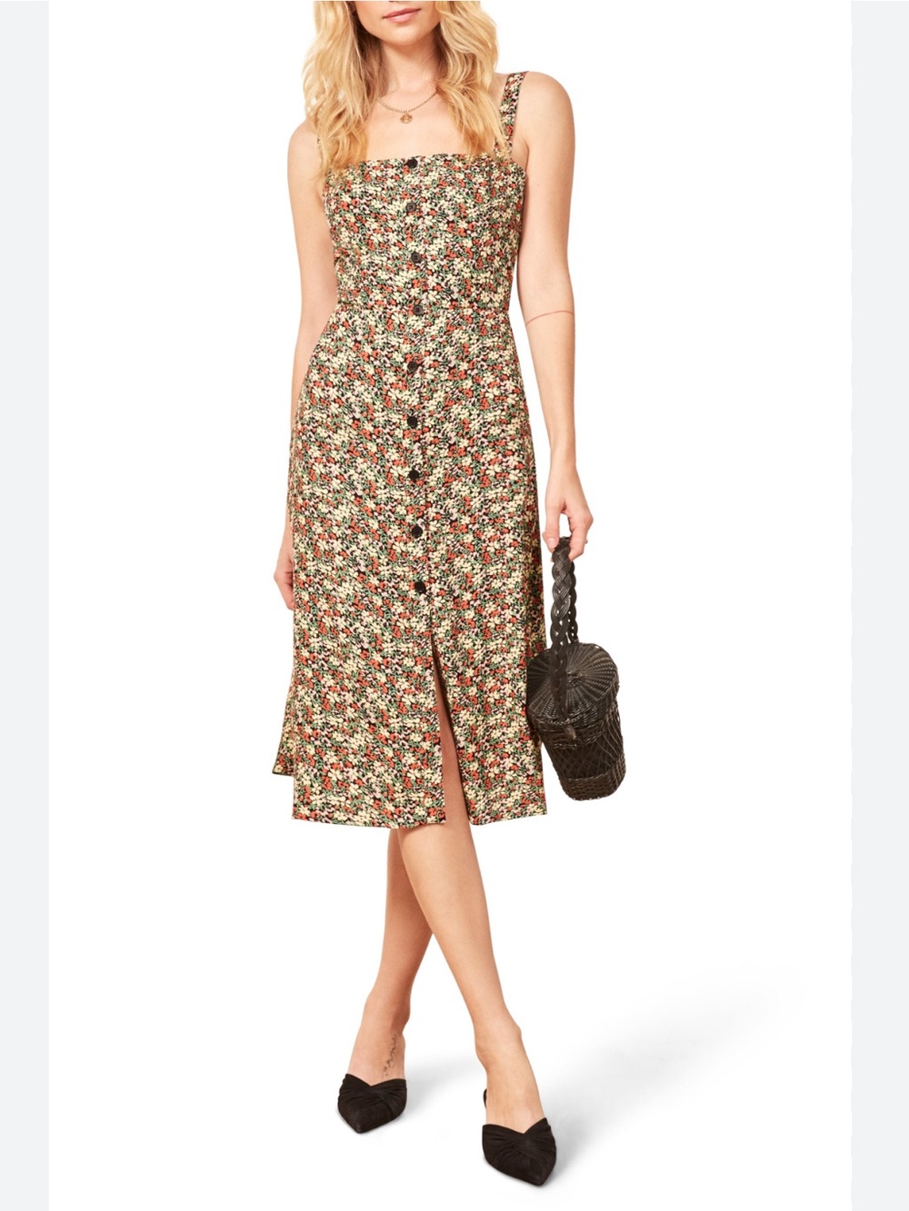 Reformation Persimmon floral midi dress size 2 EUC